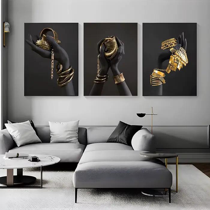 Peinture sur toile de fond d'art mural de femme africaine