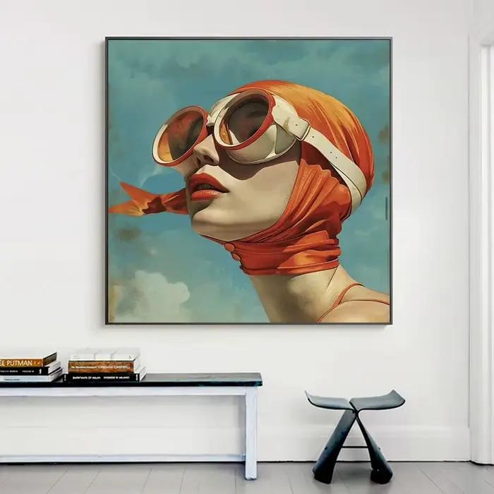 Surréalisme femme Portrait toile peinture mur Art merveilleux fantaisie poisson et fille affiche imprime pour salon décor à la maison