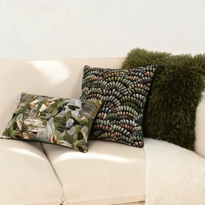 Housse de coussin de luxe en Imitation laine