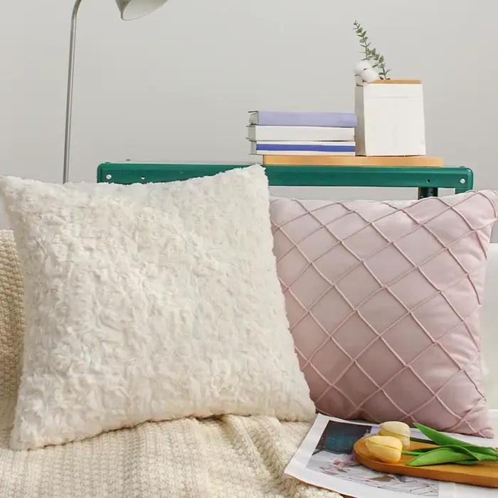 Juste de coussin en peluche pour la décoration intérieure