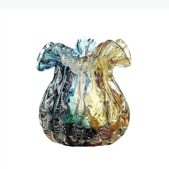 Vase en verre moderne à bulles peintes pour décoration de bureau et arrangement floral occassions spéciales fleurs plantes hydroponiques