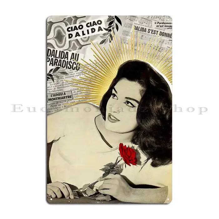 Dalida Rose Vintage Metal Sign, Pub Bar Design, Affiche, 18