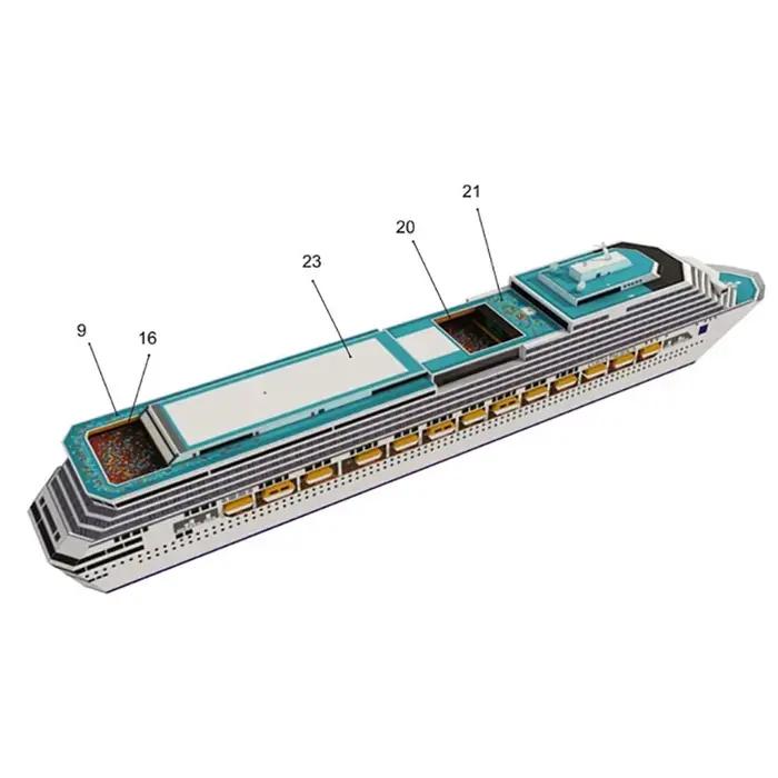 Modèle de bateau de croisière en papier, modèle 3D de bateau de croisière, puzzle DIY, artisanat en papier, jouet