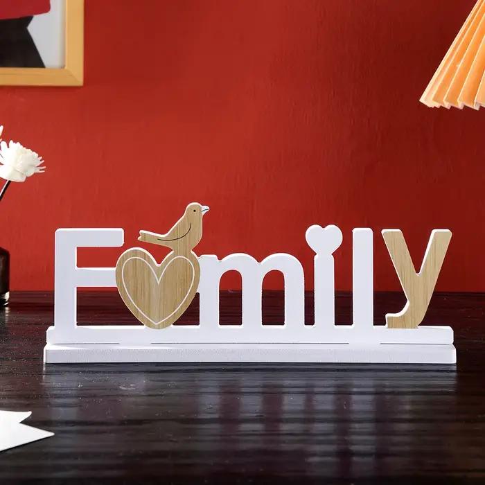 1 pièce, un article décoratif avec lettrage familial simple et élégant