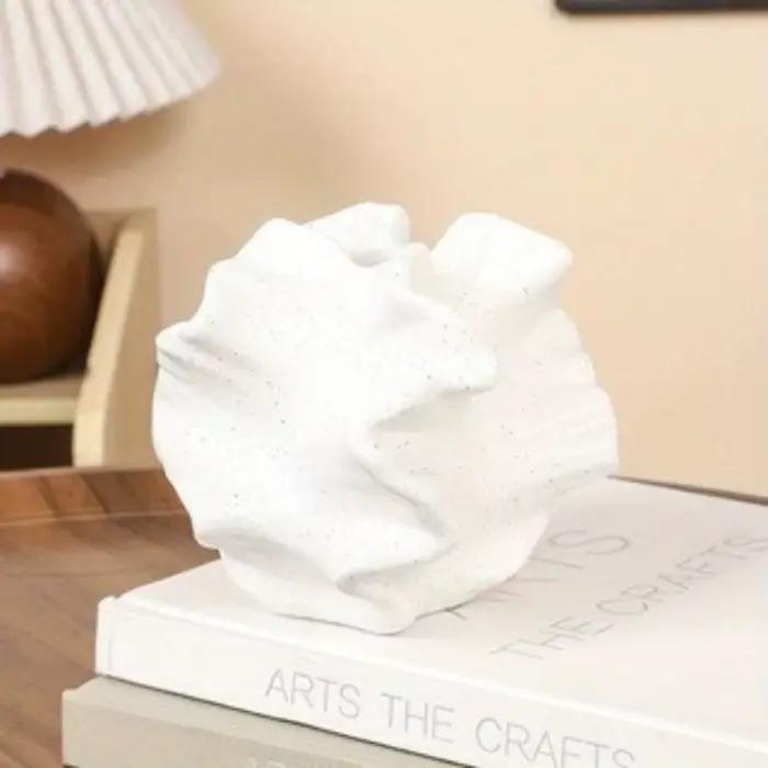 Vase en résine coquillage, sensation luxueuse et sophistiquée, design moderne et minimaliste, pot de fleurs origami, décoration de table.