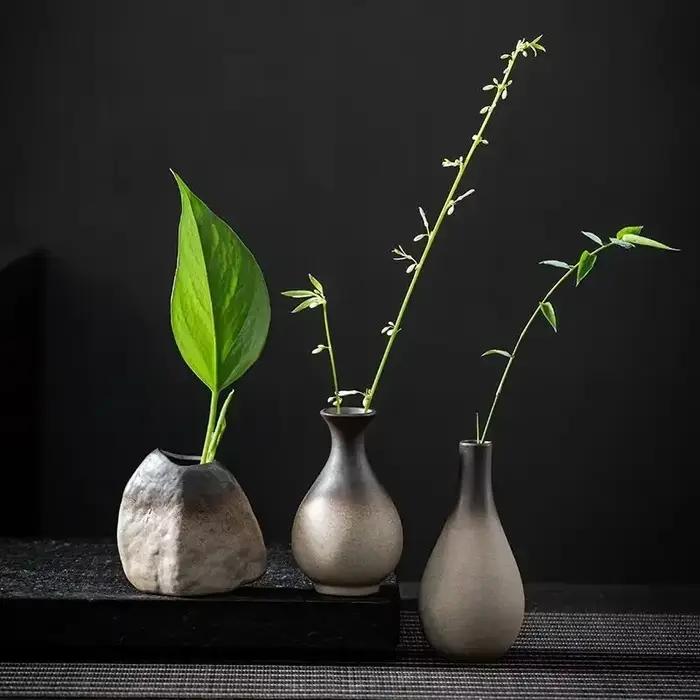 Chine poterie Mini petits Vases à fleurs traditionnel chinois Style rétro Vase en céramique salon décoration de la maison