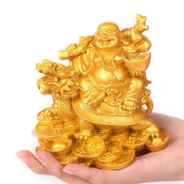 Statue de bouddha riant en résine