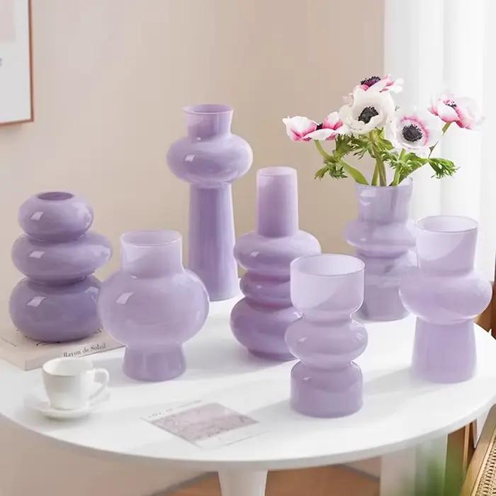 Vase en verre haut de gamme style INS pour arrangement floral frais en eau