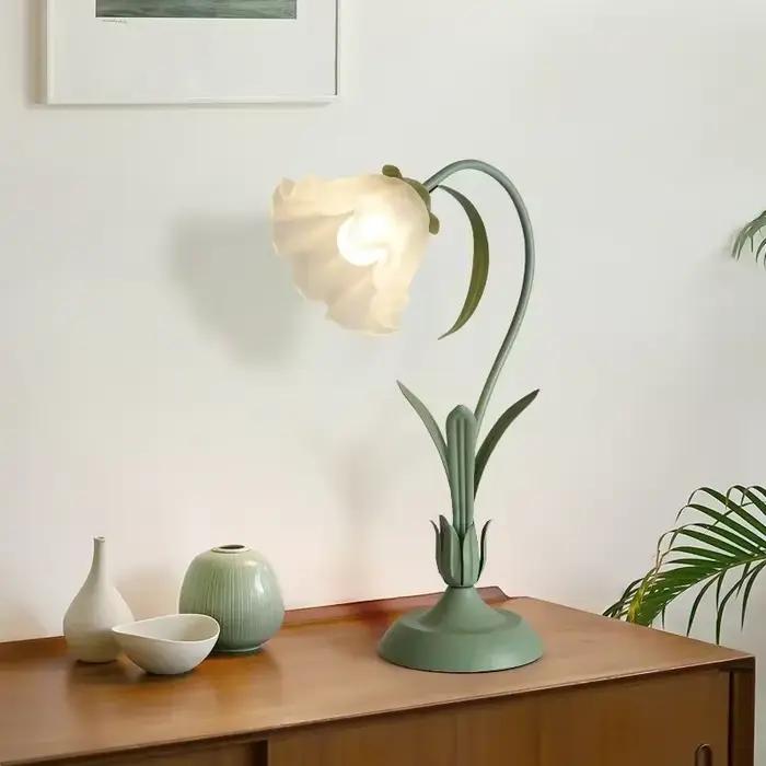 Lampe de bureau à fleurs romantiques françaises