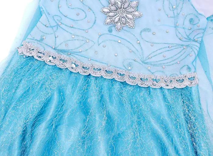 Costume de fille Elsa Reine des neiges, robe de fête d'anniversaire, robe de princesse, cosplay, Halloween, carnaval, robe Elsa pour enfants