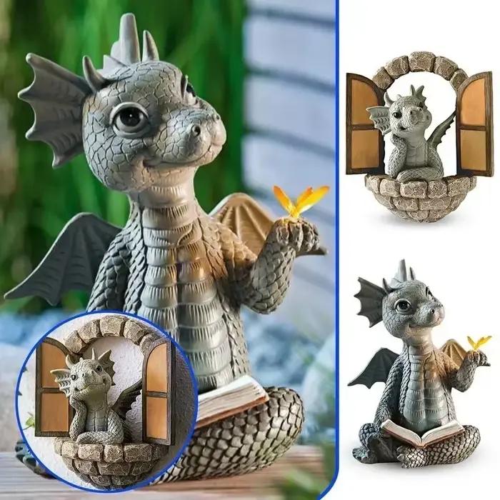 Sculpture de pelouse géante en résine en forme de Dragon