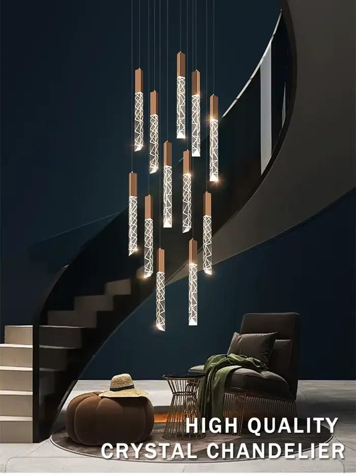 Plafonnier Led suspendu en cristal au design créatif