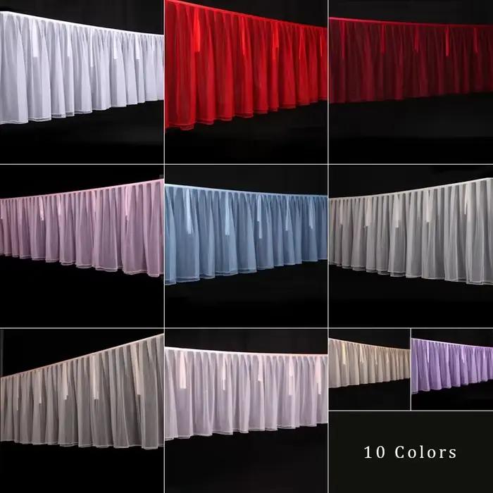 Rideaux de plafond de mariage en tissu Tulle en forme de S