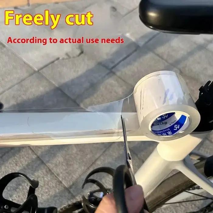 Film de protection de cadre anti-rayures - Autocollant transparent pour cadres de vélos de route et de montagne