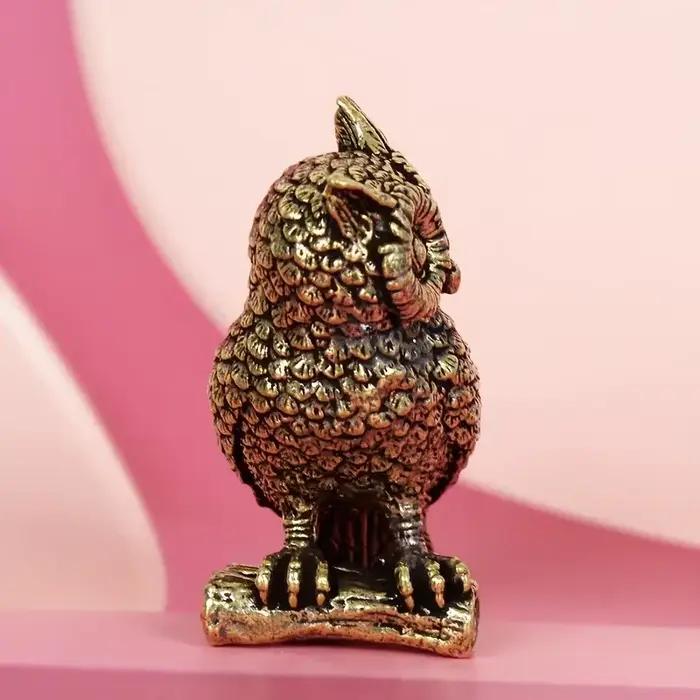 Statue de hibou vintage en laiton massif