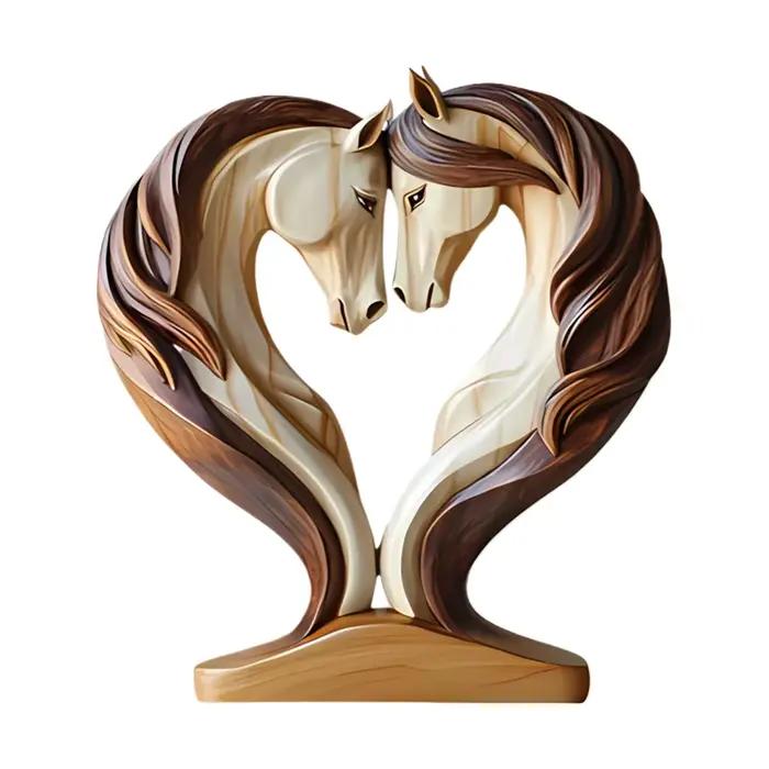 Sculpture de cheval en bois 2D