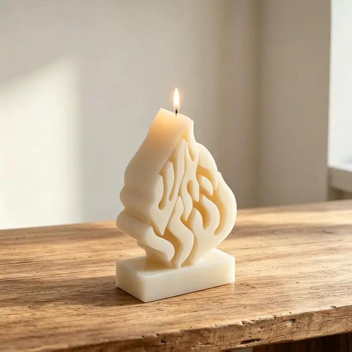 Moule en silicone Flamme Éternelle pour Hanouka et commémoration, Symbole de l'âme Neshama, Art spirituel juif, Feu 3D superposé