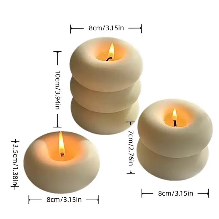 Bougie en forme de beignets, bougies en soja, décoration pour la maison et la chambre, bougies parfumées, cadeaux romantiques, décoration pour mariage et fête
