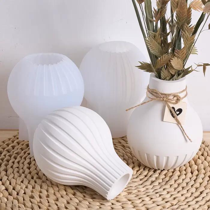 Moule en silicone DIY pour vase rayé