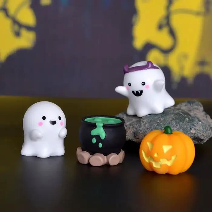 Fantôme de Citrouille Mignonne pour Halloween, Artisanat en Résine, Décoration, Micro Paysage, Mini Ornements, Accessoires de Bricolage