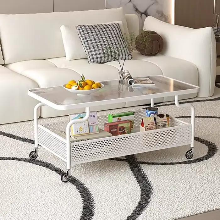 Table basse De luxe européenne sur roulettes