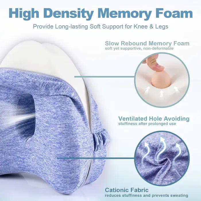 Coussin pour les jambes pour les dormeurs latéraux, coussin pour les genoux pour dormir, coussin ergonomique pour les jambes avec un soutien confortable pour le lit et la maison