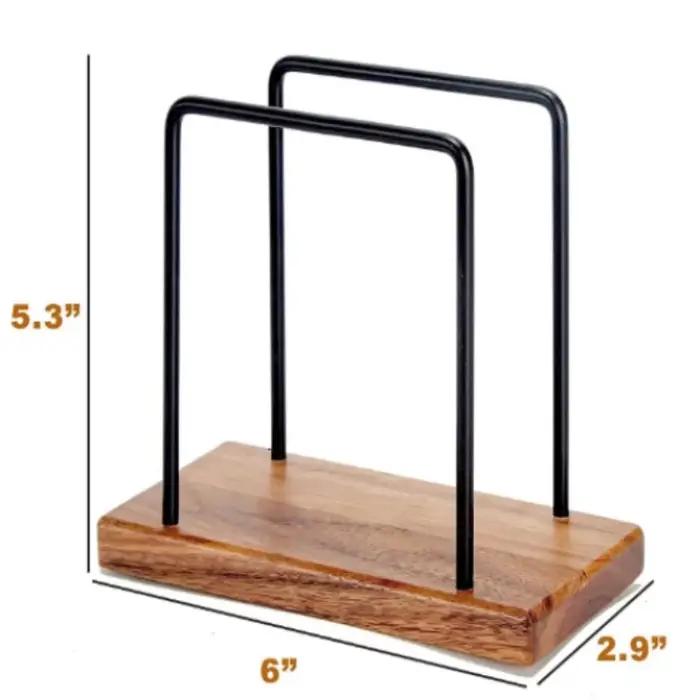 Porte-serviettes sur pied artisanal en bois