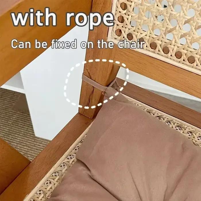 Coussin en lin et coton perlé carré pour dossier de tabouret