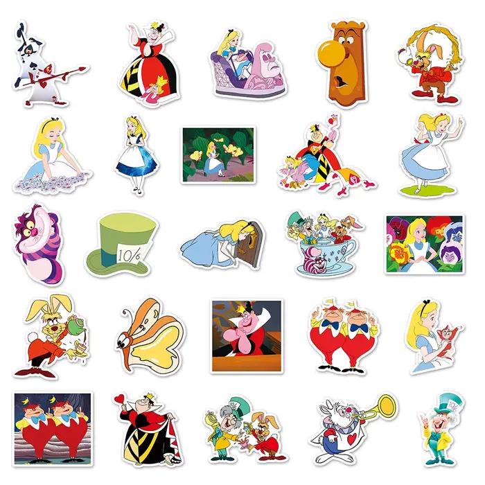 10/30/50pcs Disney Anime film Alice au pays des merveilles autocollants dessin