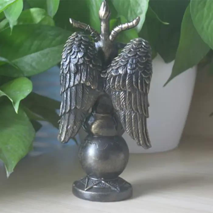Baphomet Divine chèvre de Mendes Statue église de Satan sabbatique chèvre idole Baphomet résine satanique occultique le dieu aux cornes chèvre