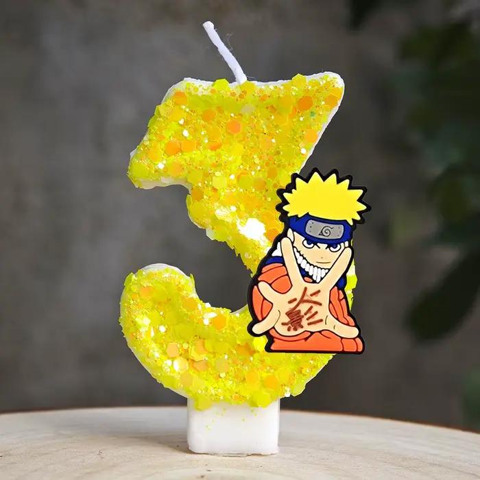 Bougie thème Naruto numéro d'anniversaire 0-9