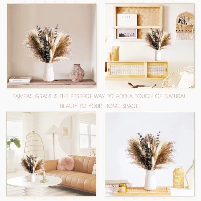 90 pièces Pampas fleurs séchées lapin queue