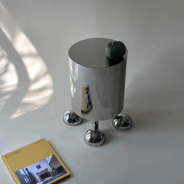 Table Basse Moderne en Acier Inoxydable