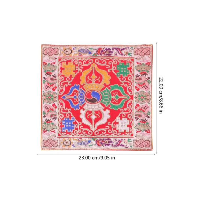 Tapis de coussin de cloche de diamant brodés, oreiller de bol chantant créatif, instrument rituel, deux pièces pour méditation et spiritualité