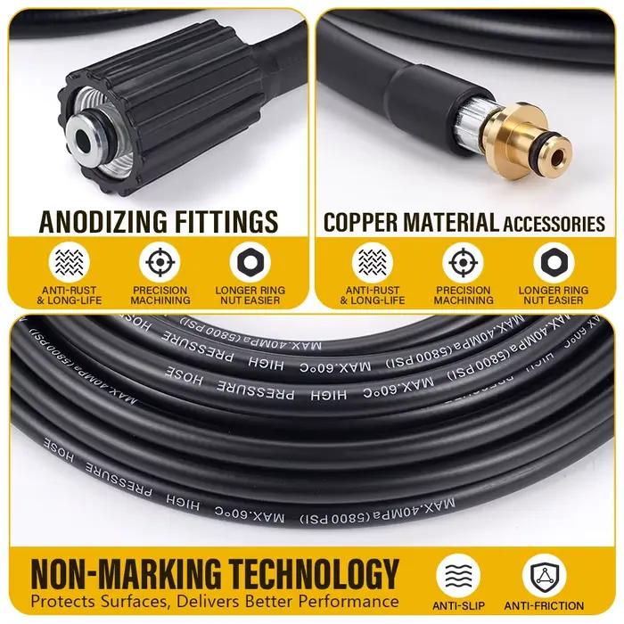 Tuyau de nettoyage haute pression de remplacement pour Karcher K2 K3 K4 K5 K6 K7, 6m, 8m, 10m, 15m, accessoire pour nettoyeurs de voitures