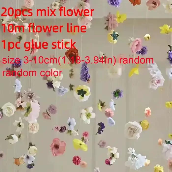Rideau de fleurs artificielles flottantes romantiques pour décoration intérieure et événements festifs occasions spéciales