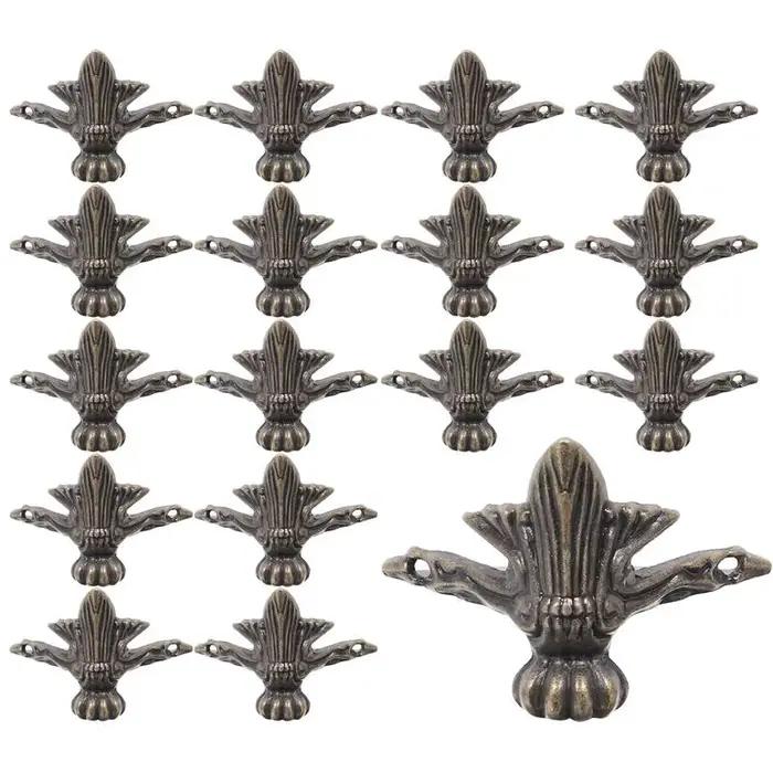 Support de Pieds de Boîte à Bijoux en Alliage de Zinc, 20 Pièces, Boîtier en Bois, Protecteur d'Angle