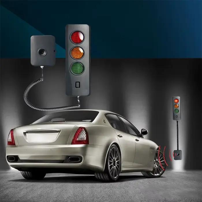 Système d'aide au stationnement automatique anti-collision, aide à l'arrêt de la distance avec lumière trois couleurs, capteur de guidage de voiture réglable à piles
