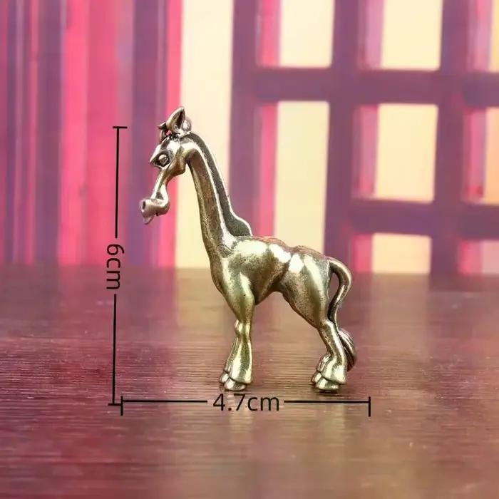 Petite Statue de cheval en laiton Antique, ornement de bureau, Figurines d'animaux Vintage, artisanat de décoration miniature