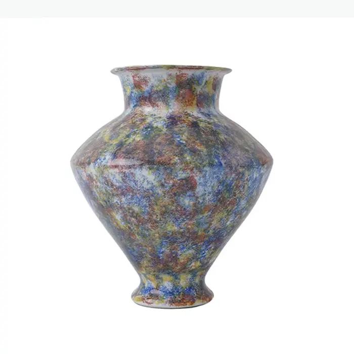Vase en céramique peint à la main, décoration de table, fleurs artificielles, arrangement de fleurs décoratives, vases floraux, décoration esthétique de la pièce