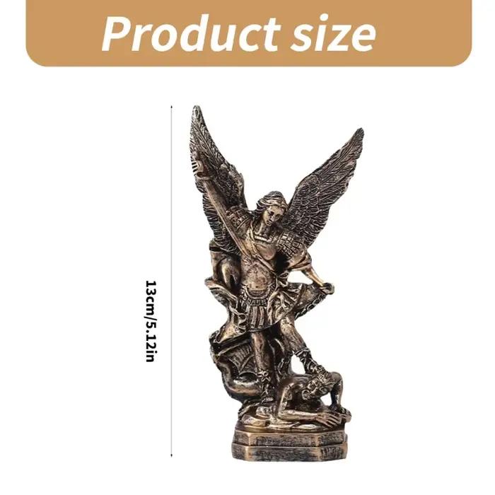 Fidèles archange Miguel 5.12 pouces figurine religieuse bataille