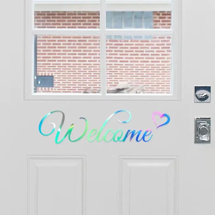 Autocollant mural coloré de bienvenue en anglais