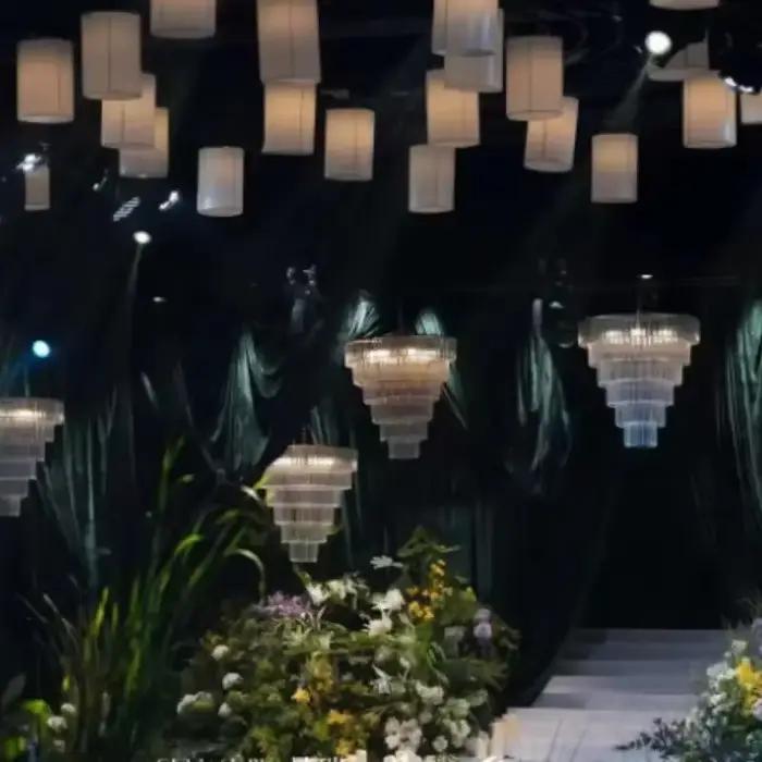 Salle de mariage scène plafond décoration lumière acrylique lustre accessoires
