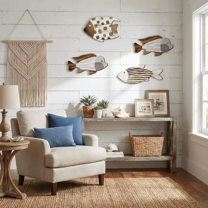 Décoration murale en bois style marin