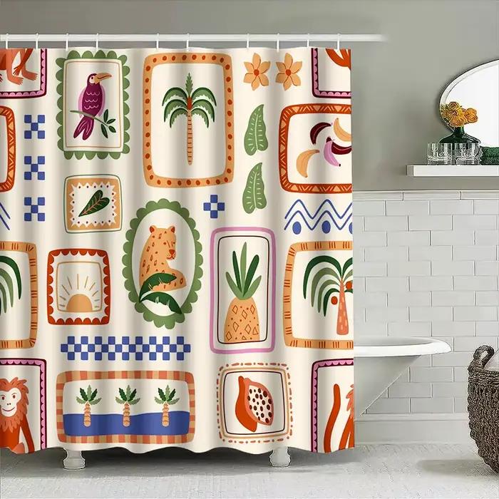 Rideau de salle de bain décoratif avec imprimé animal exotique – ajout parfait pour votre décor de maison!