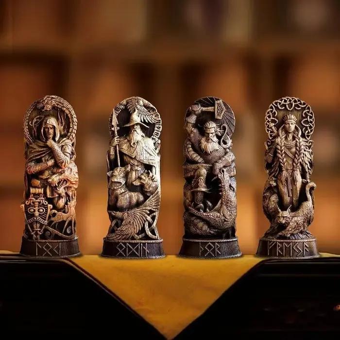Figurine en résine de dieux nordiques Freya Viking Sol