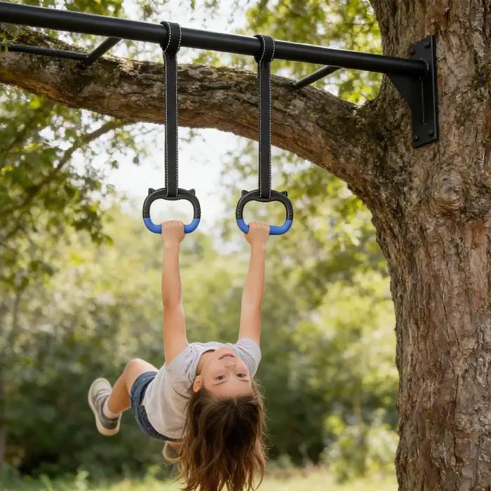 Anneaux de gymnastique avec sangles réglables, anneaux de gymnastique pour tractions, entraînement de force, équipement de sécurité antidérapant pour entraînement physique