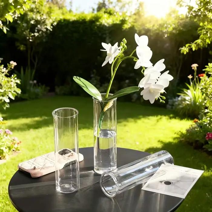 Vase à fleurs en plastique transparent