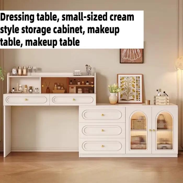 Coiffeuse d'angle en bois style crème avec rangement pour la maison