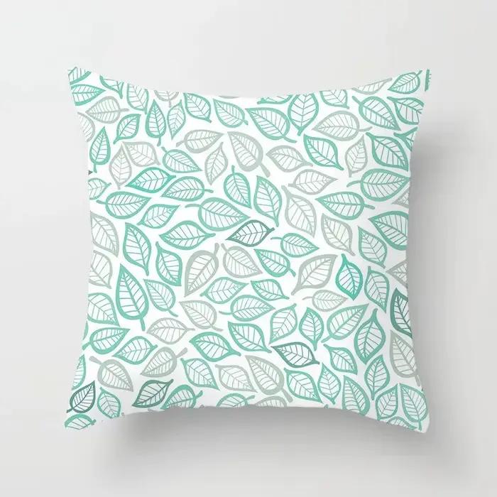Juste de coussin série vert menthe